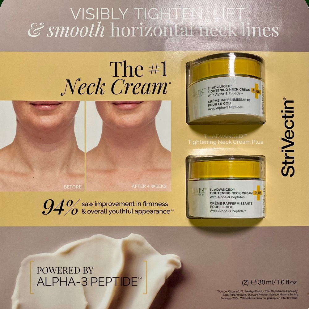 StriVectin TL Advanced Tightening Lift & Smooth Horizontal Lines Cream+, 2x1oz